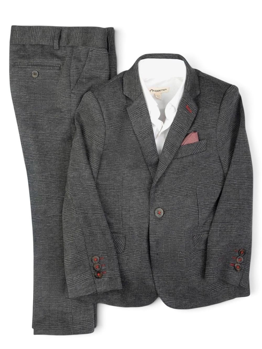 Appaman Boys' Gray Glen Plaid Two Piece Suit Jacket & Pants Set Size 12